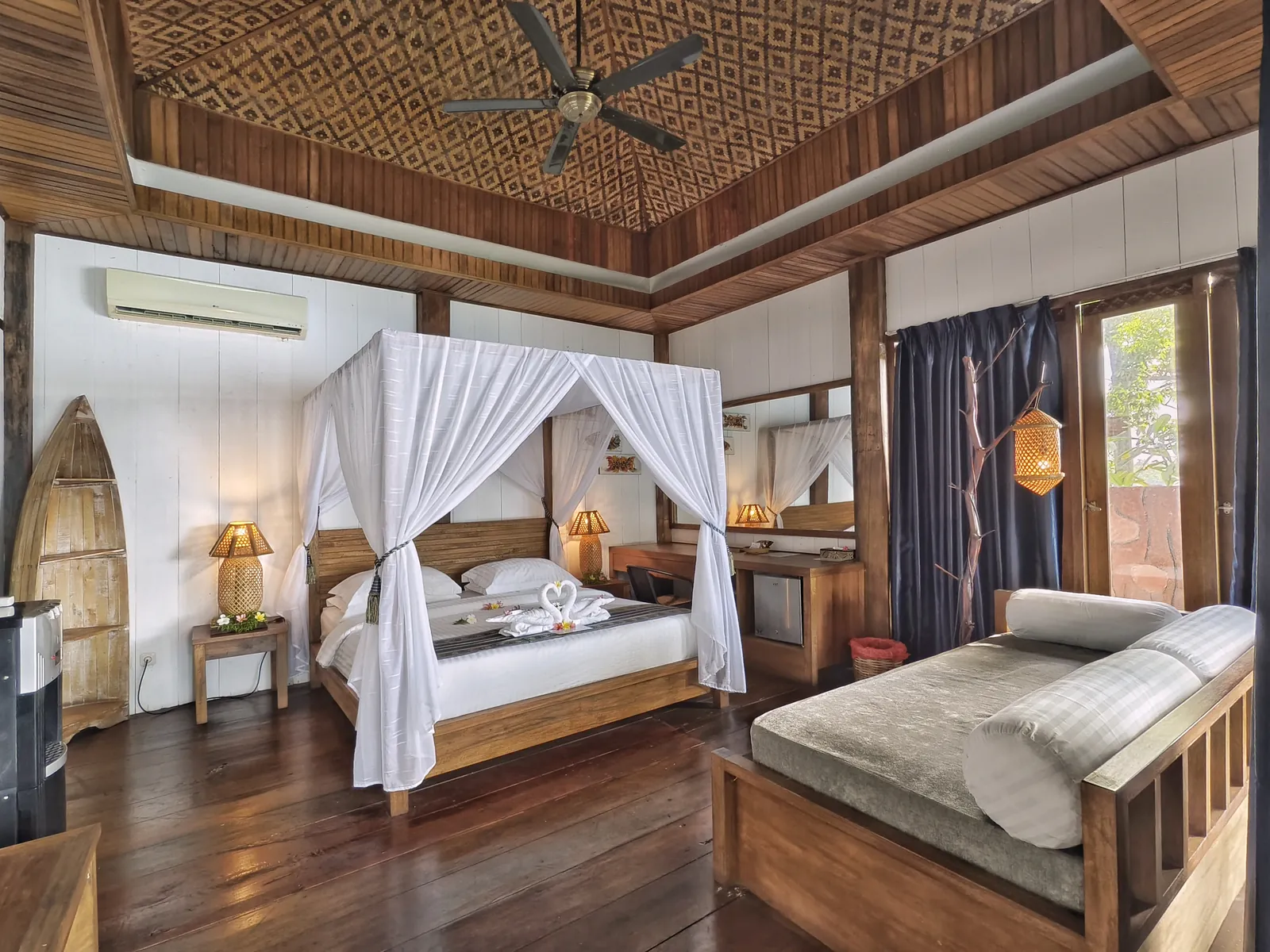 Inside a bungalow