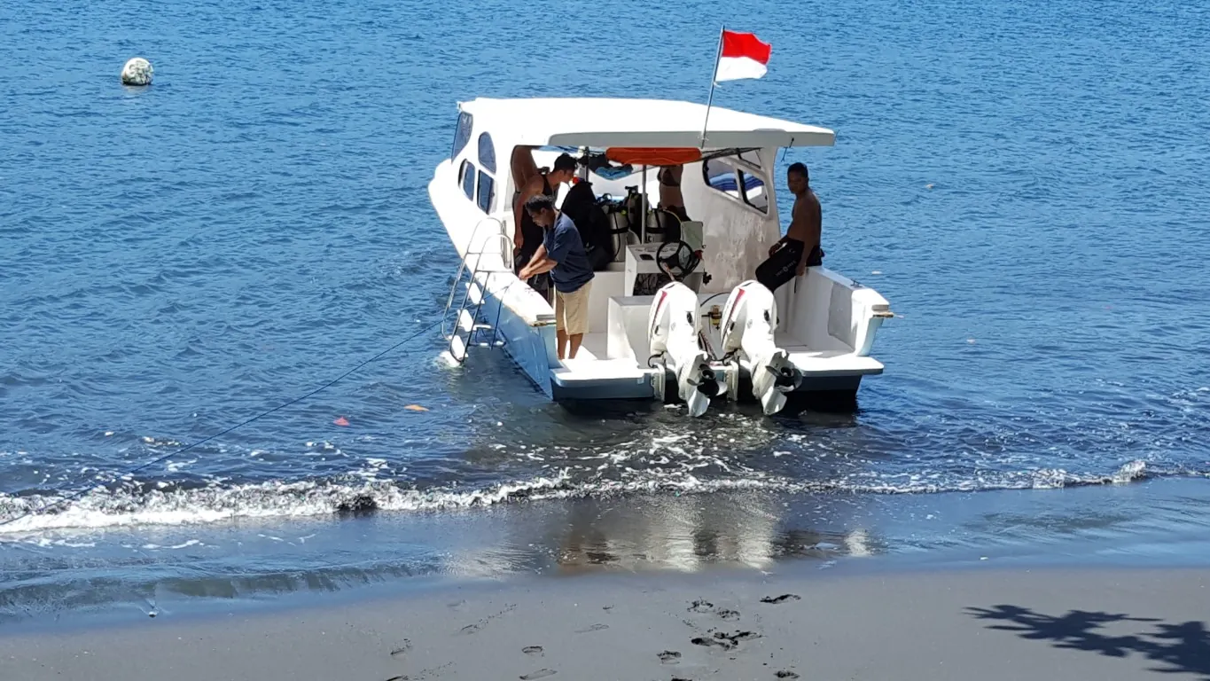 Speedboat on the strait