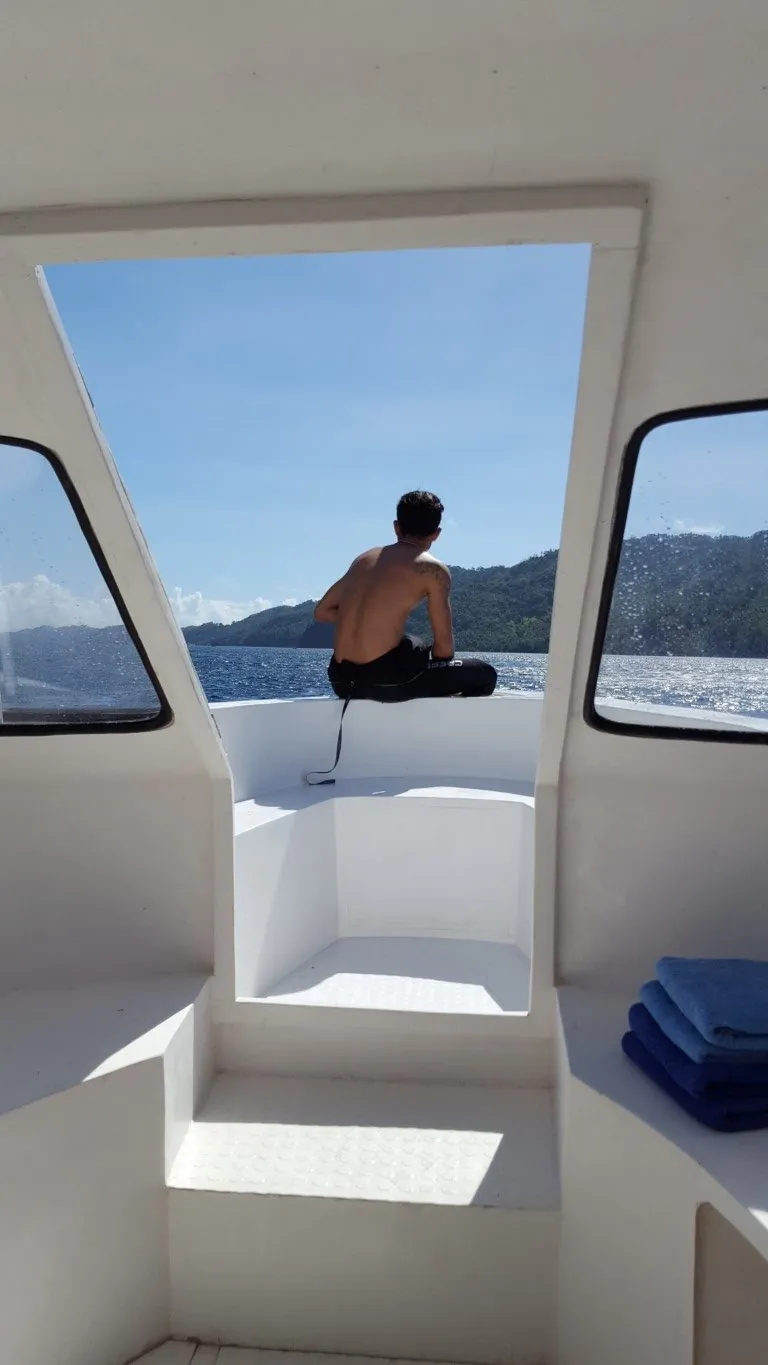 Sun deck on the boat
